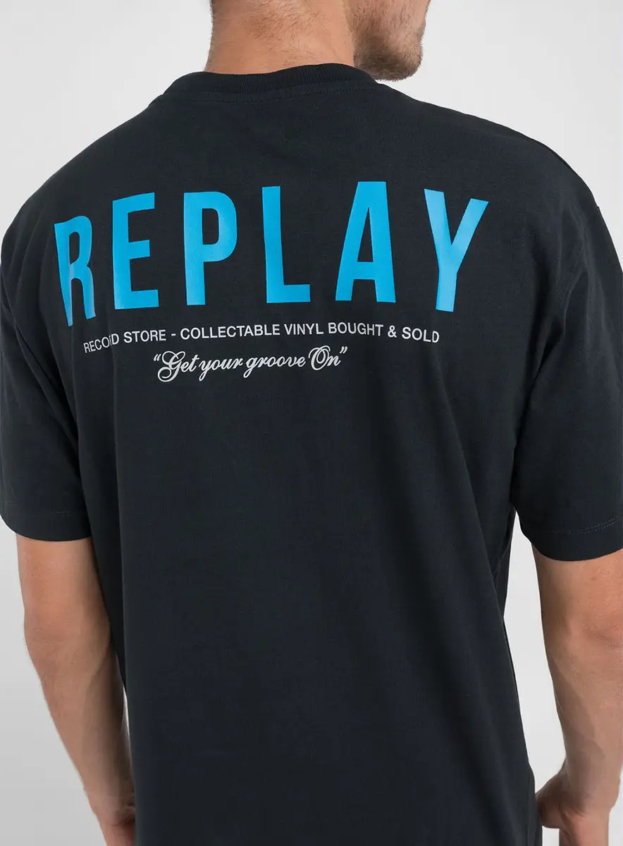 Camiseta Masculina Oversize Replay Marrom Preto Lcecci