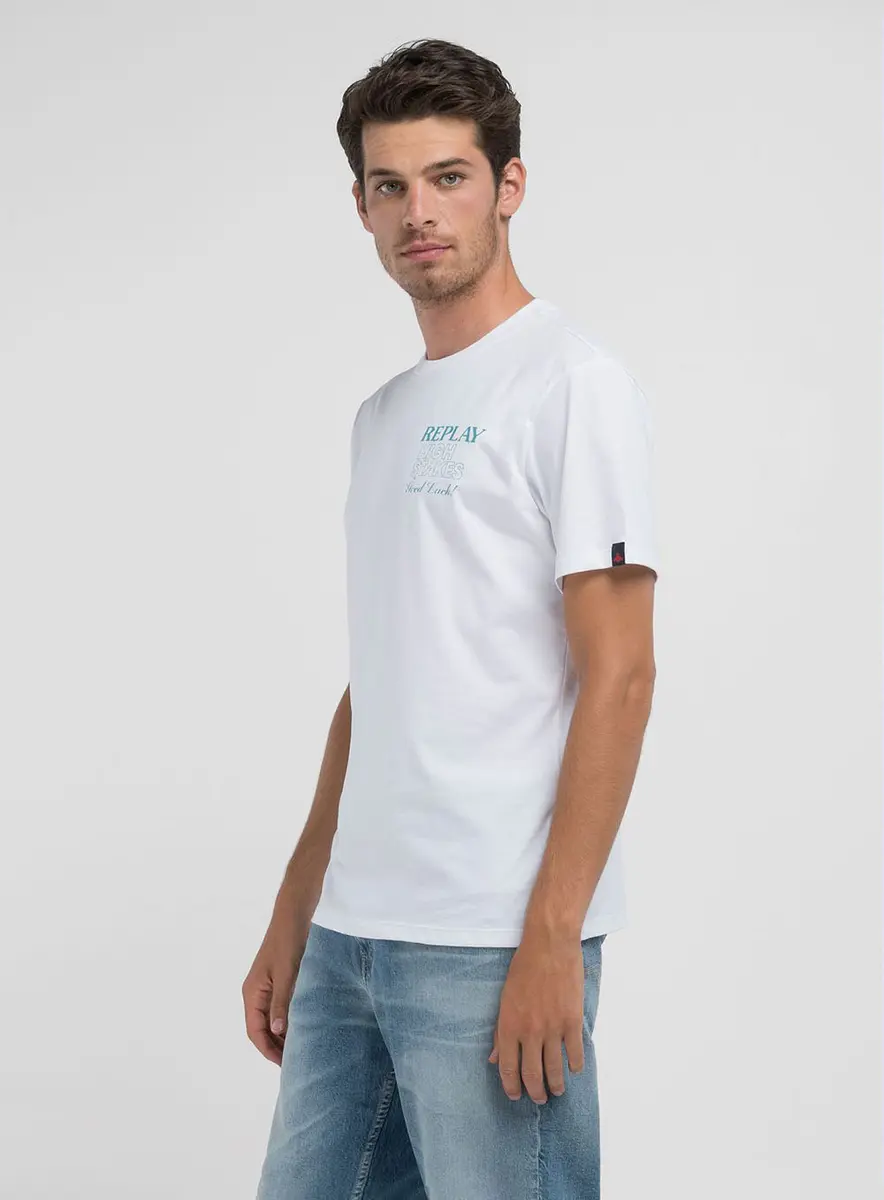 Camiseta Masculina Reta Graphic Replay Preto Lcecci