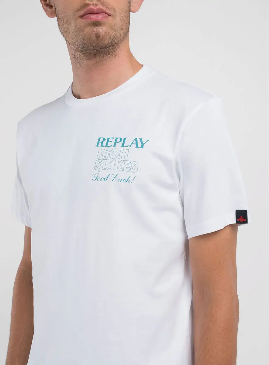 Camiseta Masculina Reta Graphic Replay Preto Lcecci