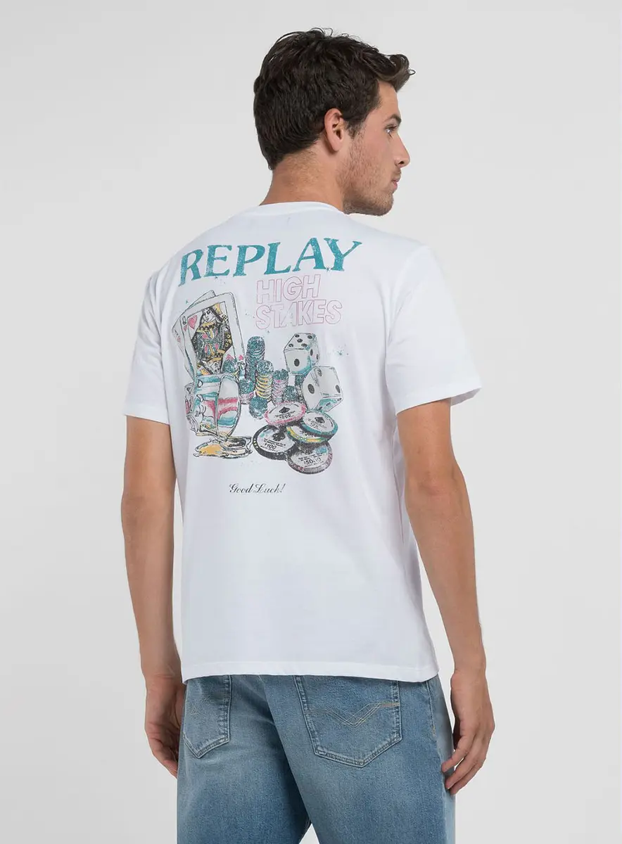 Camiseta Masculina Reta Graphic Replay Preto Lcecci