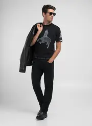 Camiseta Masculina Clássica Estampada Branca