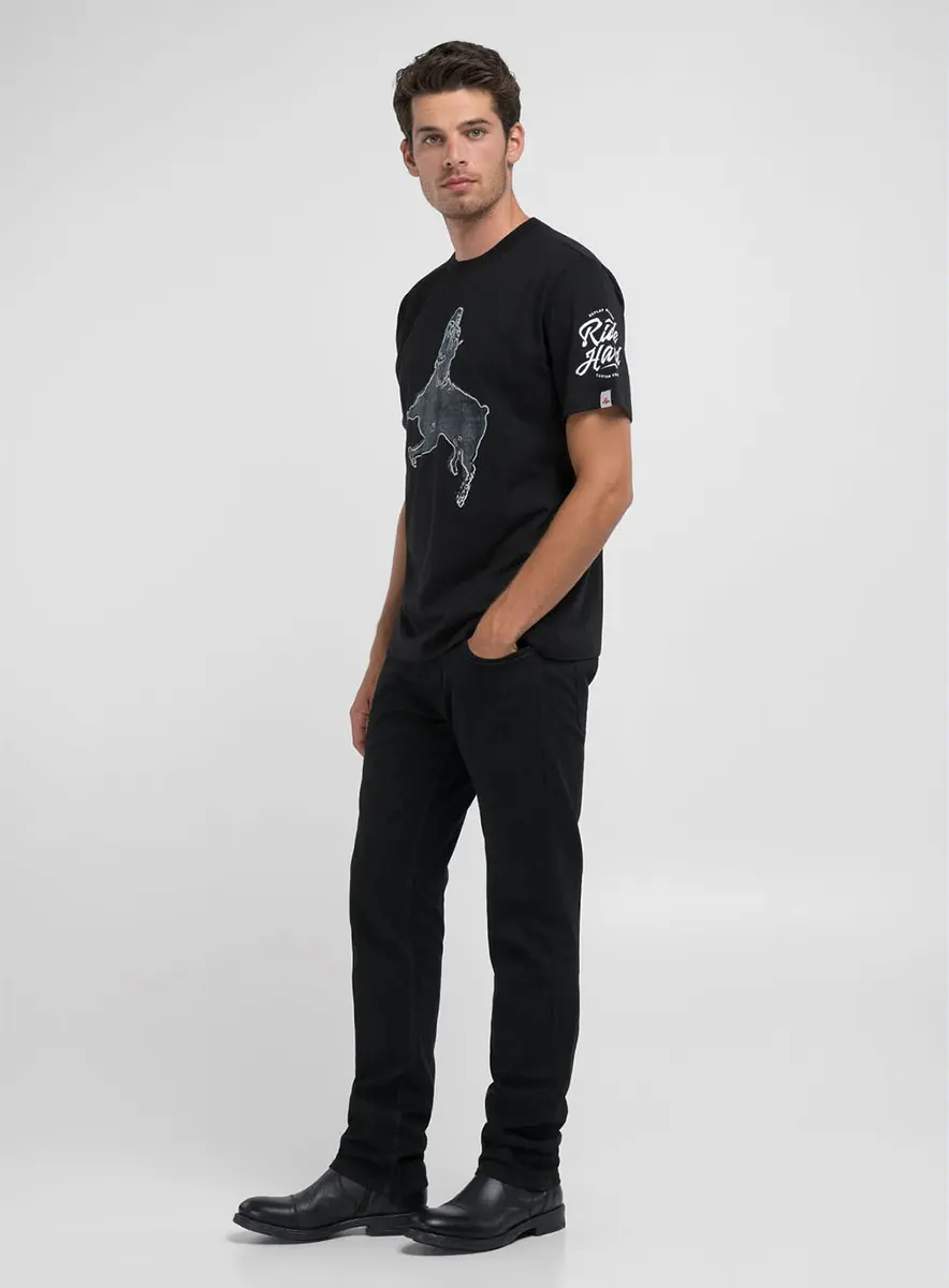 Camiseta Masculina Clássica Estampada Branca Preto Lcecci