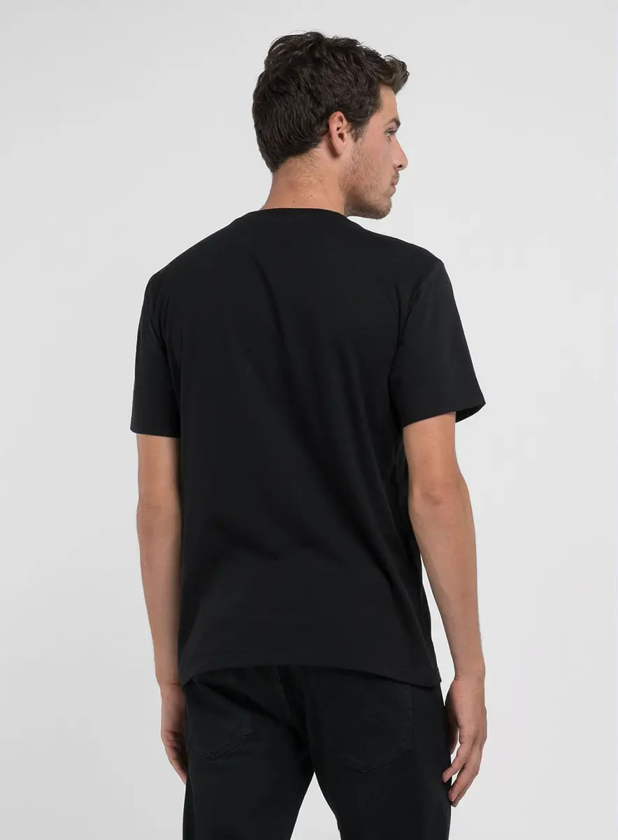 Camiseta Masculina Clássica Estampada Branca Preto Lcecci