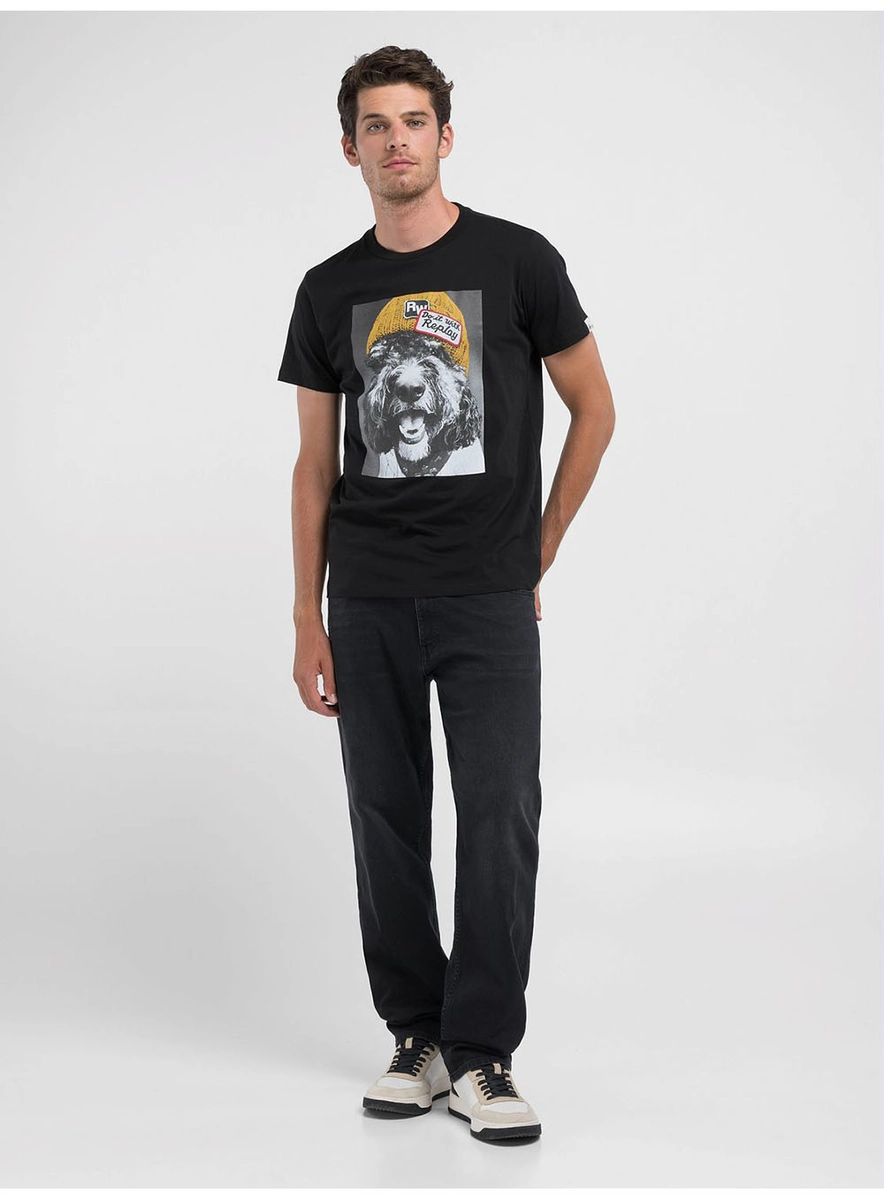 Camiseta Masculina Regular Slim Estampada Preto Lcecci