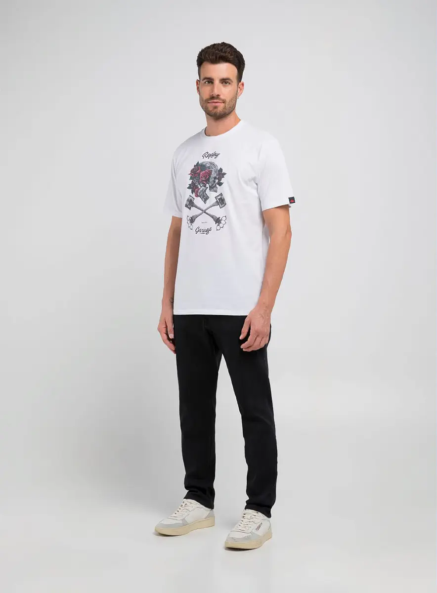 Camiseta Garage Skull Roses Preto Lcecci