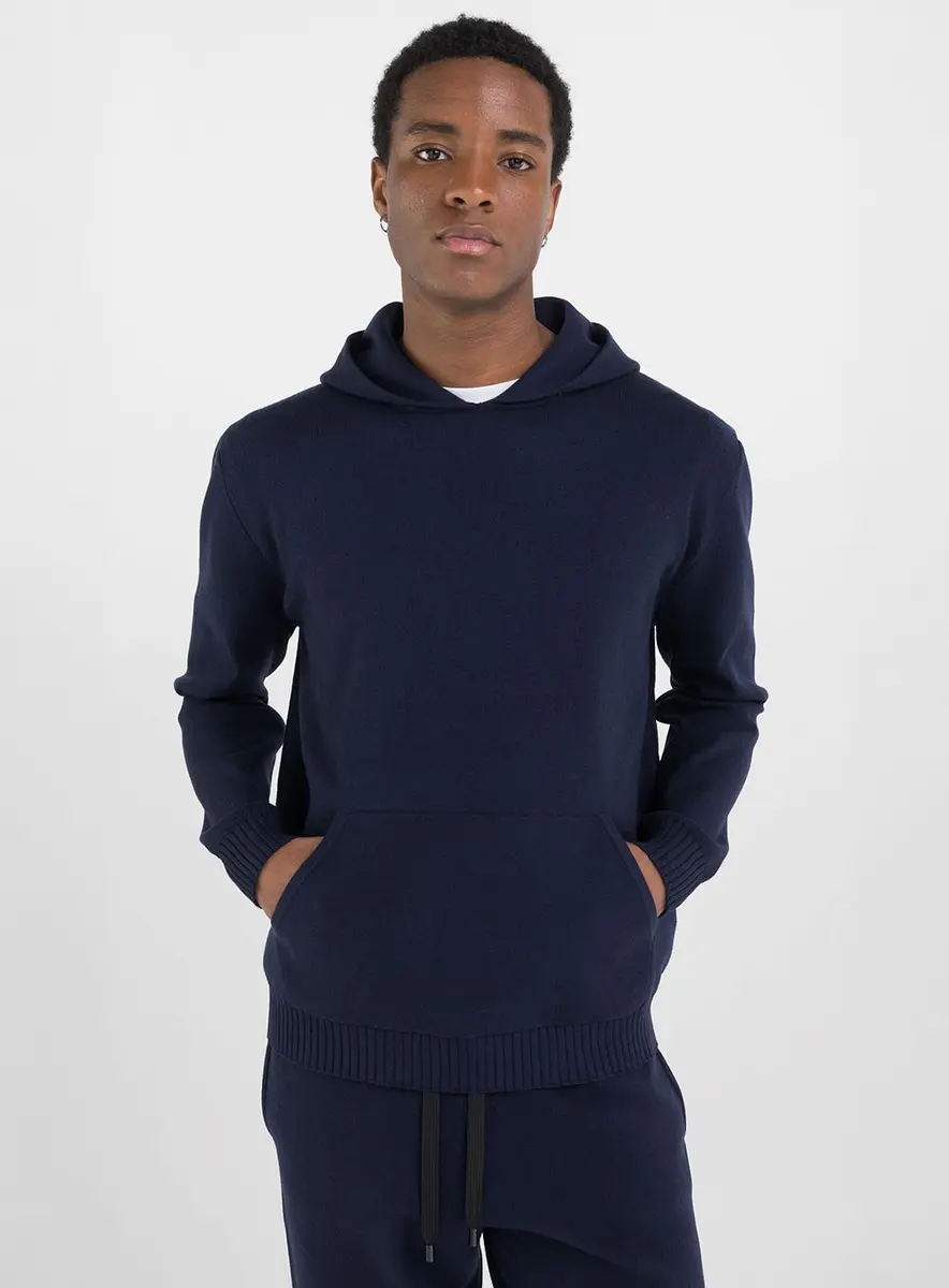 Suéter Masculino Básico Com Capuz Preto Lcecci