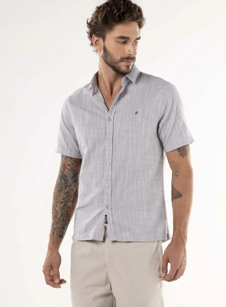 Camisa Masculina Alfaiataria Reta Off Shell Lcecci