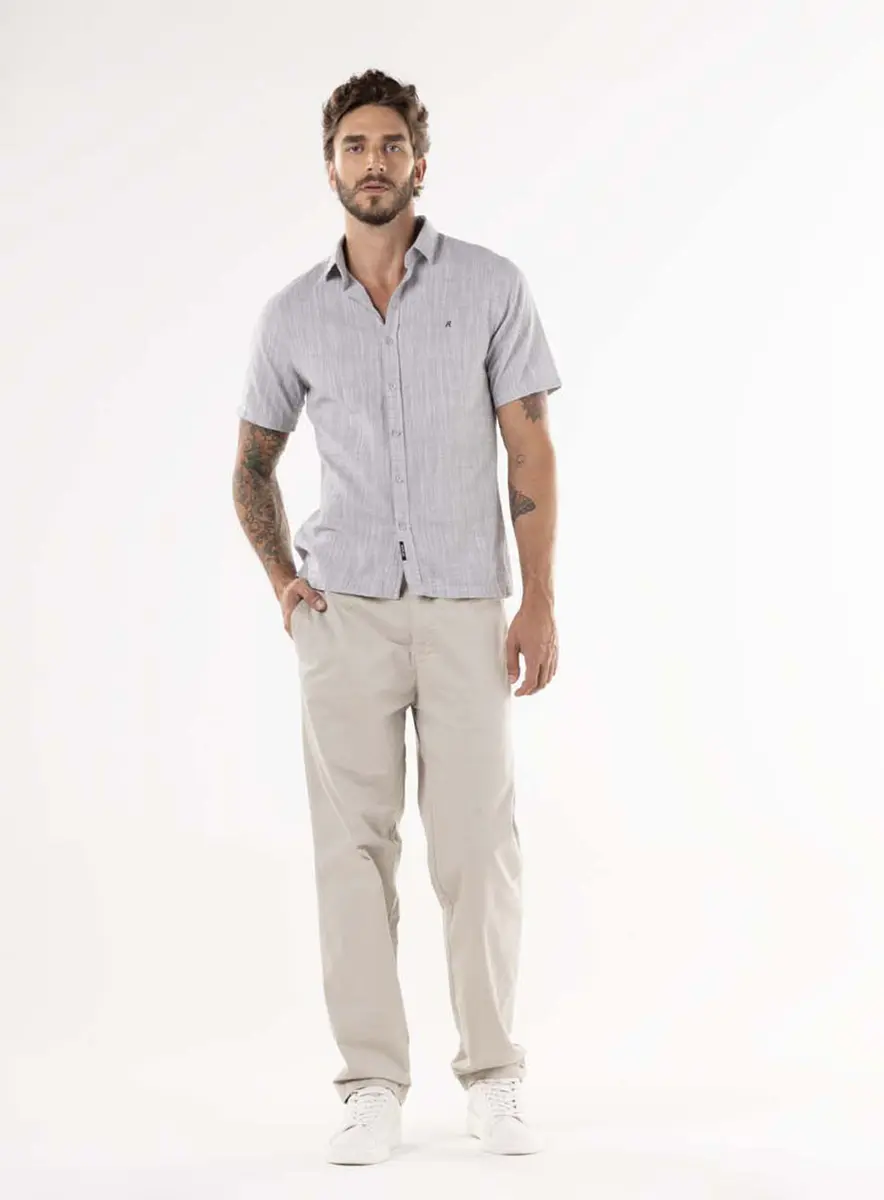 Camisa Masculina Alfaiataria Reta Off Shell Lcecci