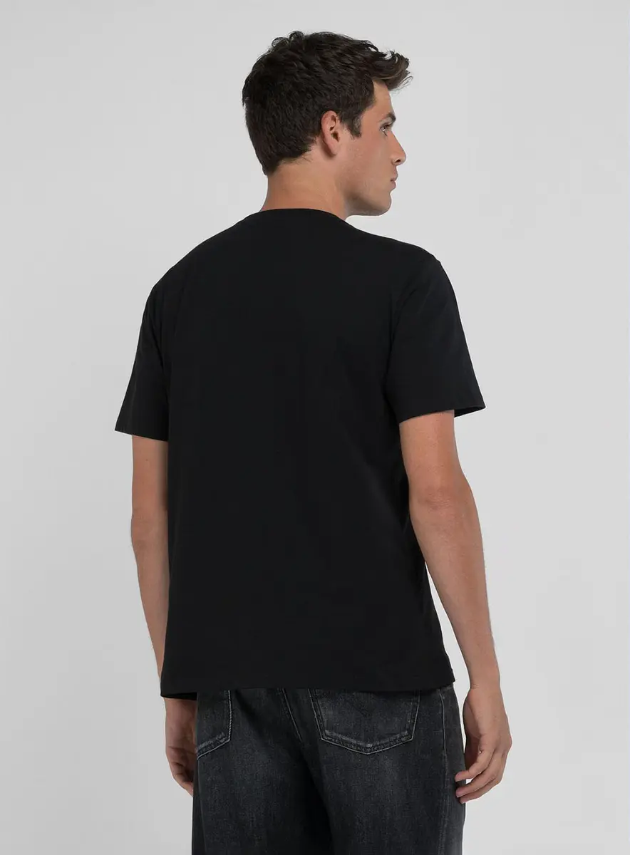 Camiseta Masculina Reta Manga Curta Preto Lcecci