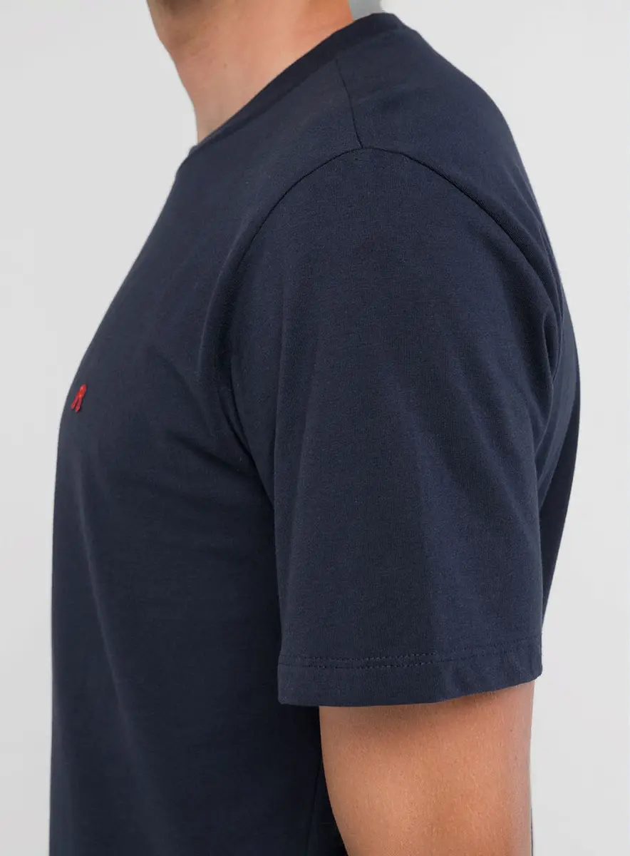 Camiseta Masculina Reta Manga Curta Preto Lcecci