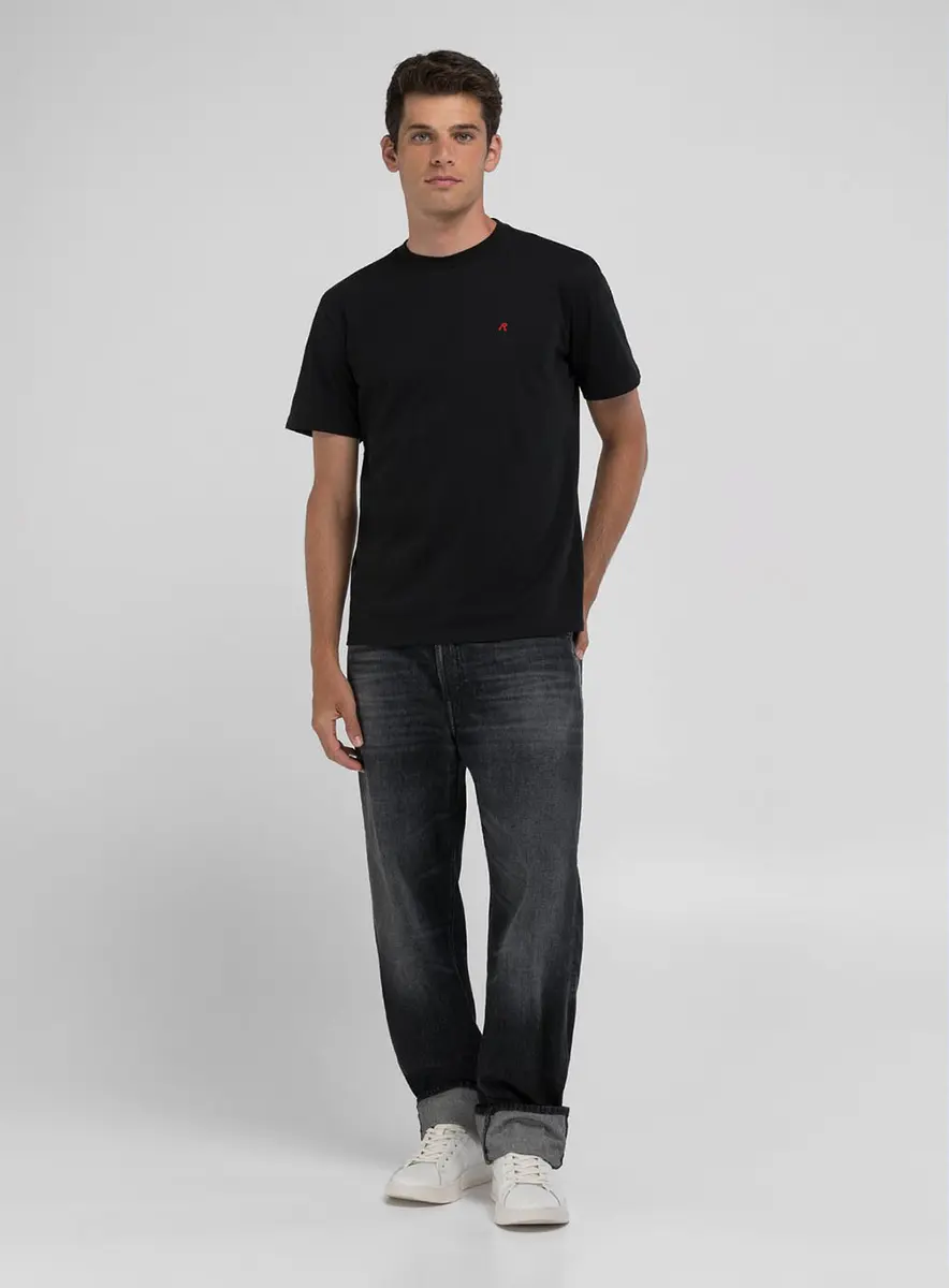 Camiseta Masculina Reta Manga Curta Preto Lcecci