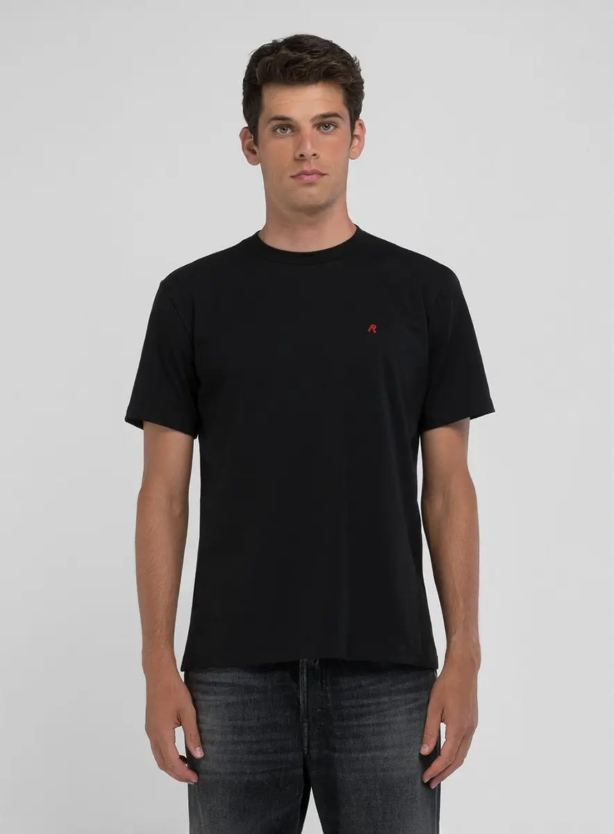 Camiseta Masculina Reta Manga Curta Preto Lcecci