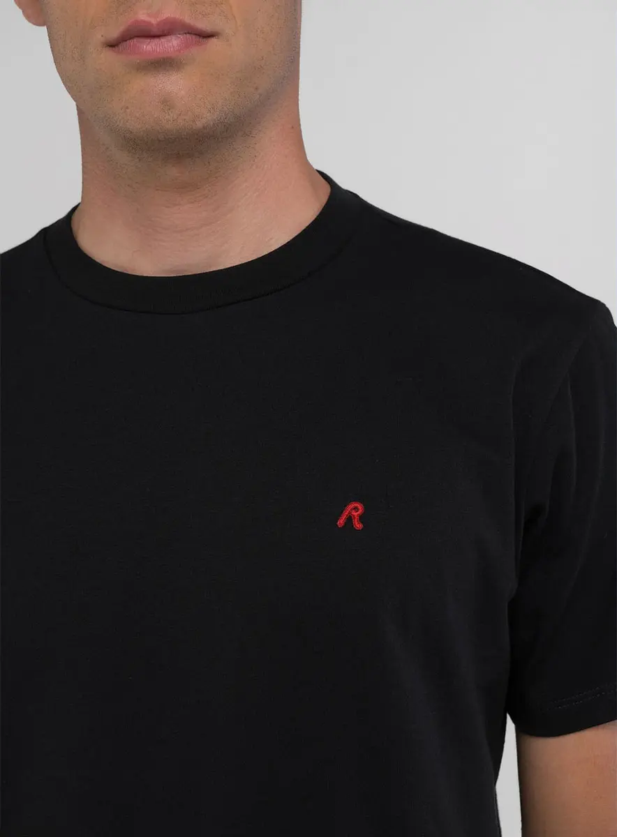 Camiseta Masculina Reta Manga Curta Preto Lcecci