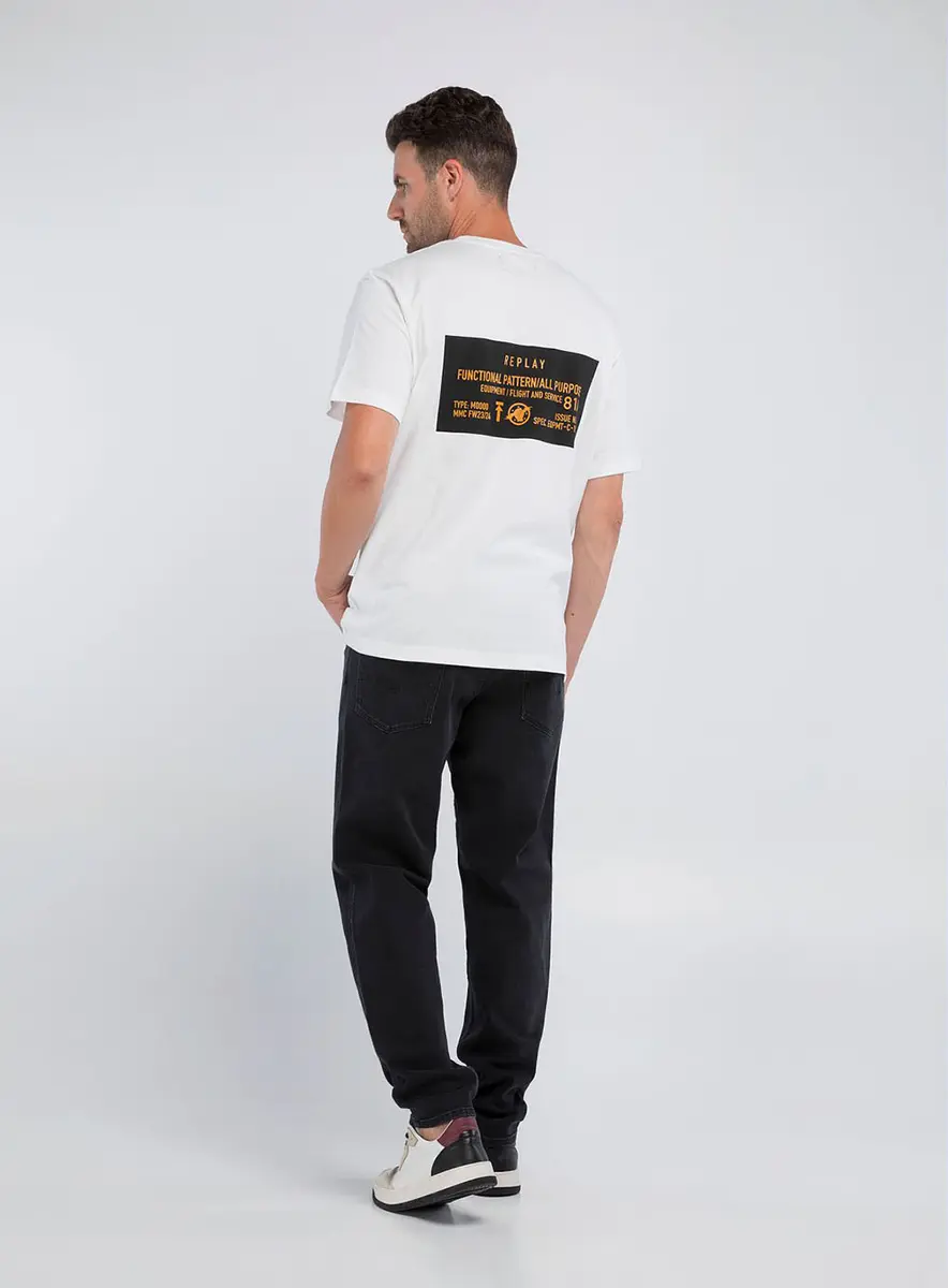 Camiseta Masculina Manga Curta Estampa Costas Preto Lcecci