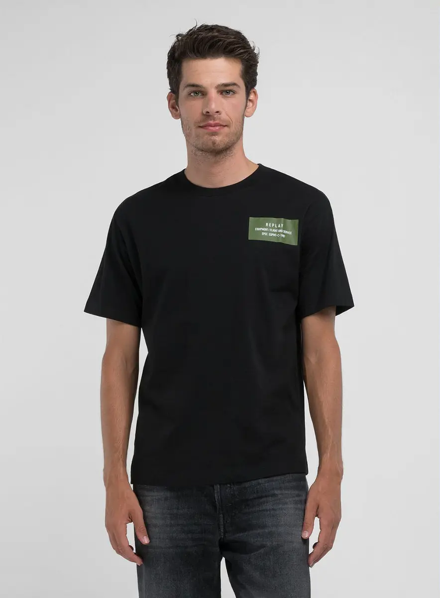 Camiseta Masculina Manga Curta Estampa Costas Preto Lcecci
