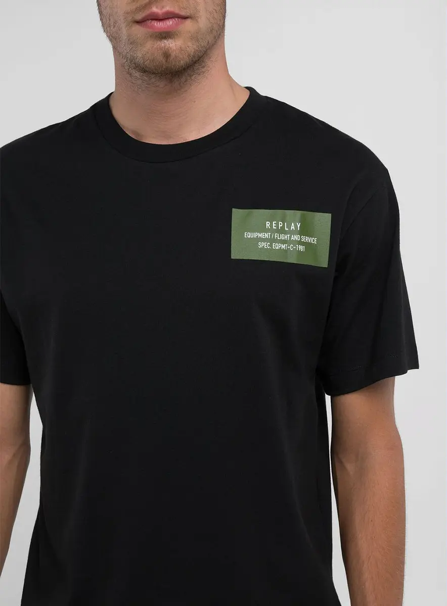 Camiseta Masculina Manga Curta Estampa Costas Preto Lcecci