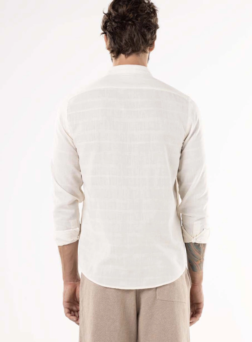 Camisa Manga Longa Sunset Natural Bege Barra Lcecci