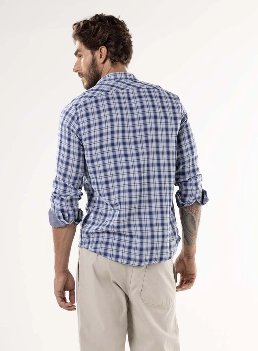 Camisa Xadrez Índigo Manga Longa Estampados Lcecci