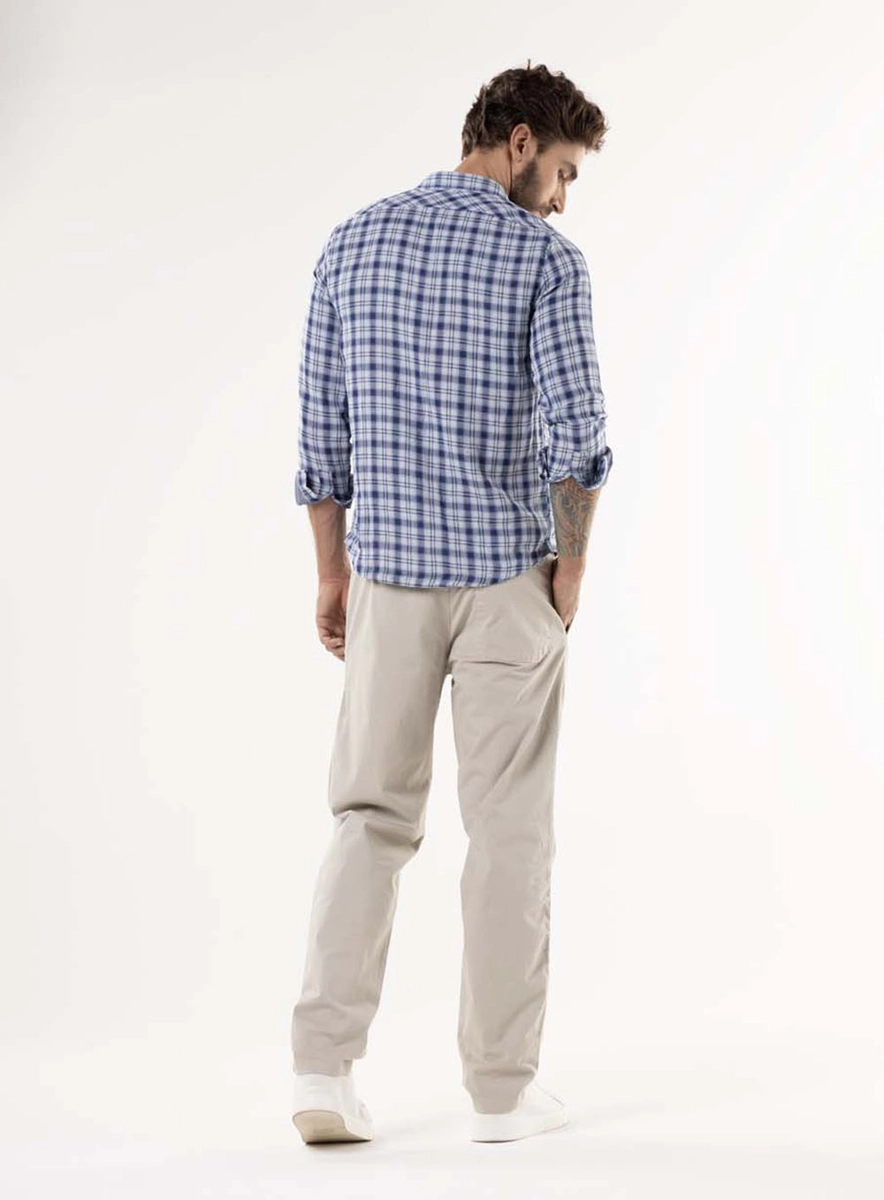 Camisa Xadrez Índigo Manga Longa Estampados Lcecci