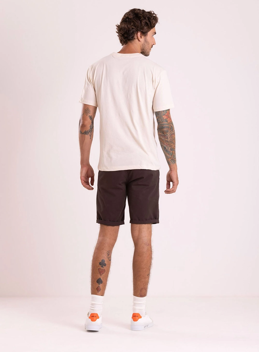 T-shirt Mescla Color Estampada Bege Barra Lcecci