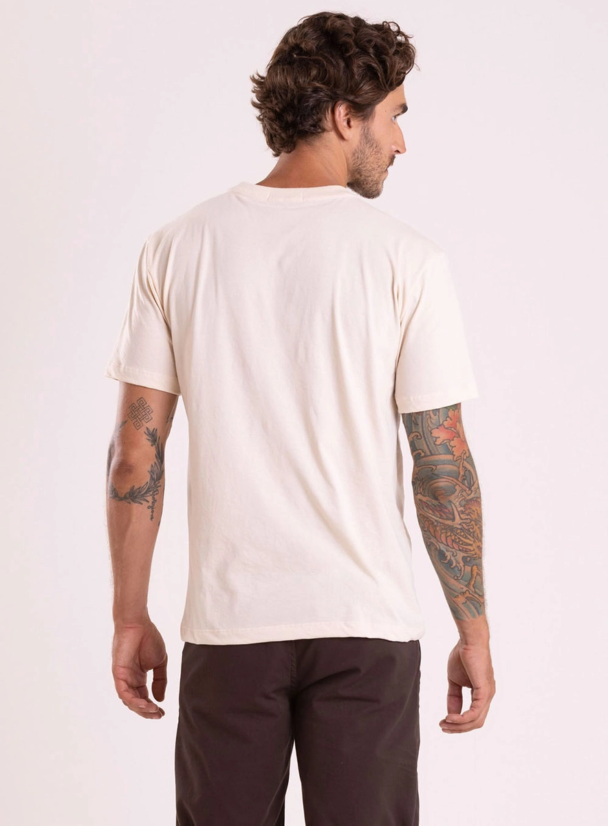 T-shirt Mescla Color Estampada Bege Barra Lcecci