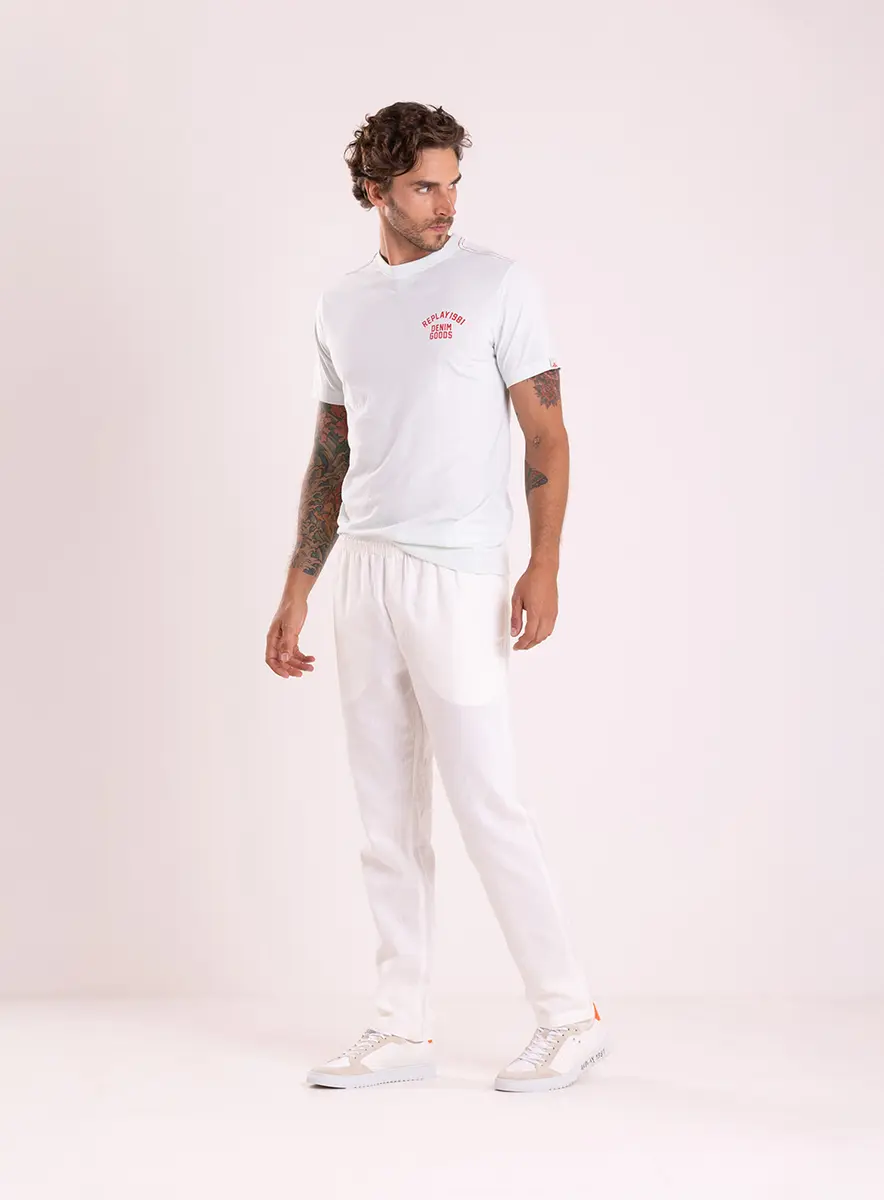 T-shirt Mescla Color Com Bordado Branco Lcecci