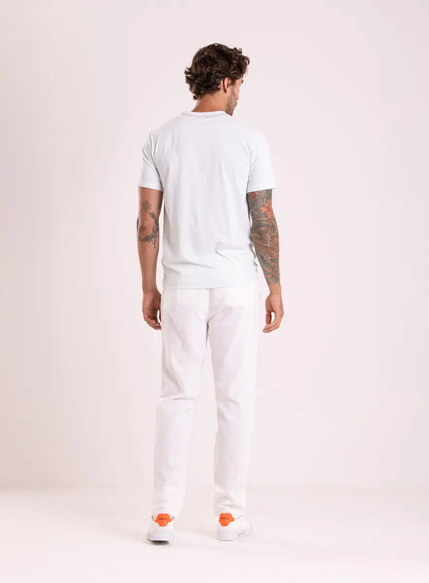 T-shirt Mescla Color Com Bordado Branco Lcecci