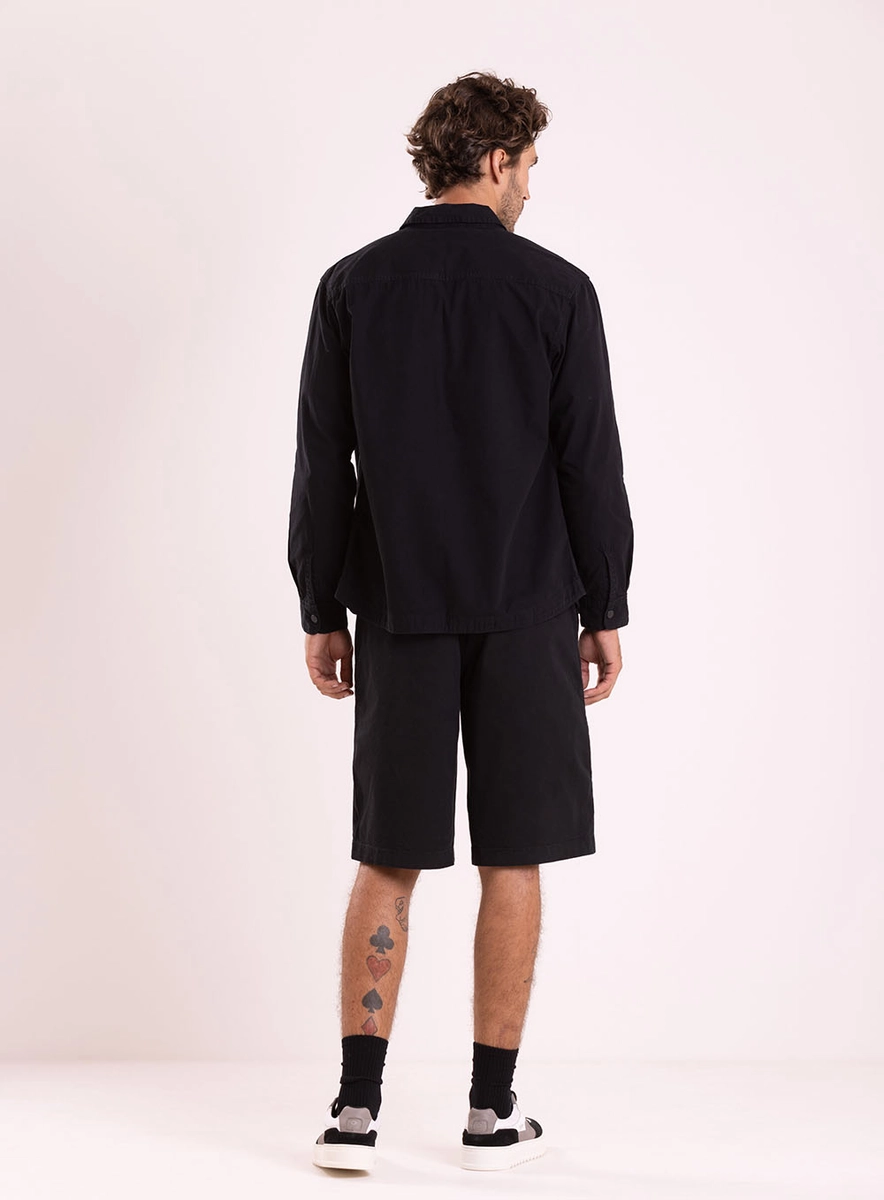 Camisa Tinturada Com Bolsos Cinza Sand Lcecci