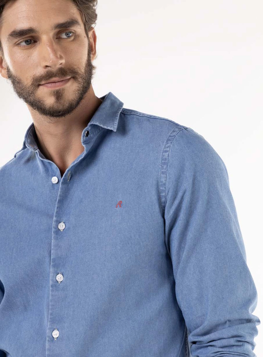 Camisa Jeans Delavé Indigo Lcecci