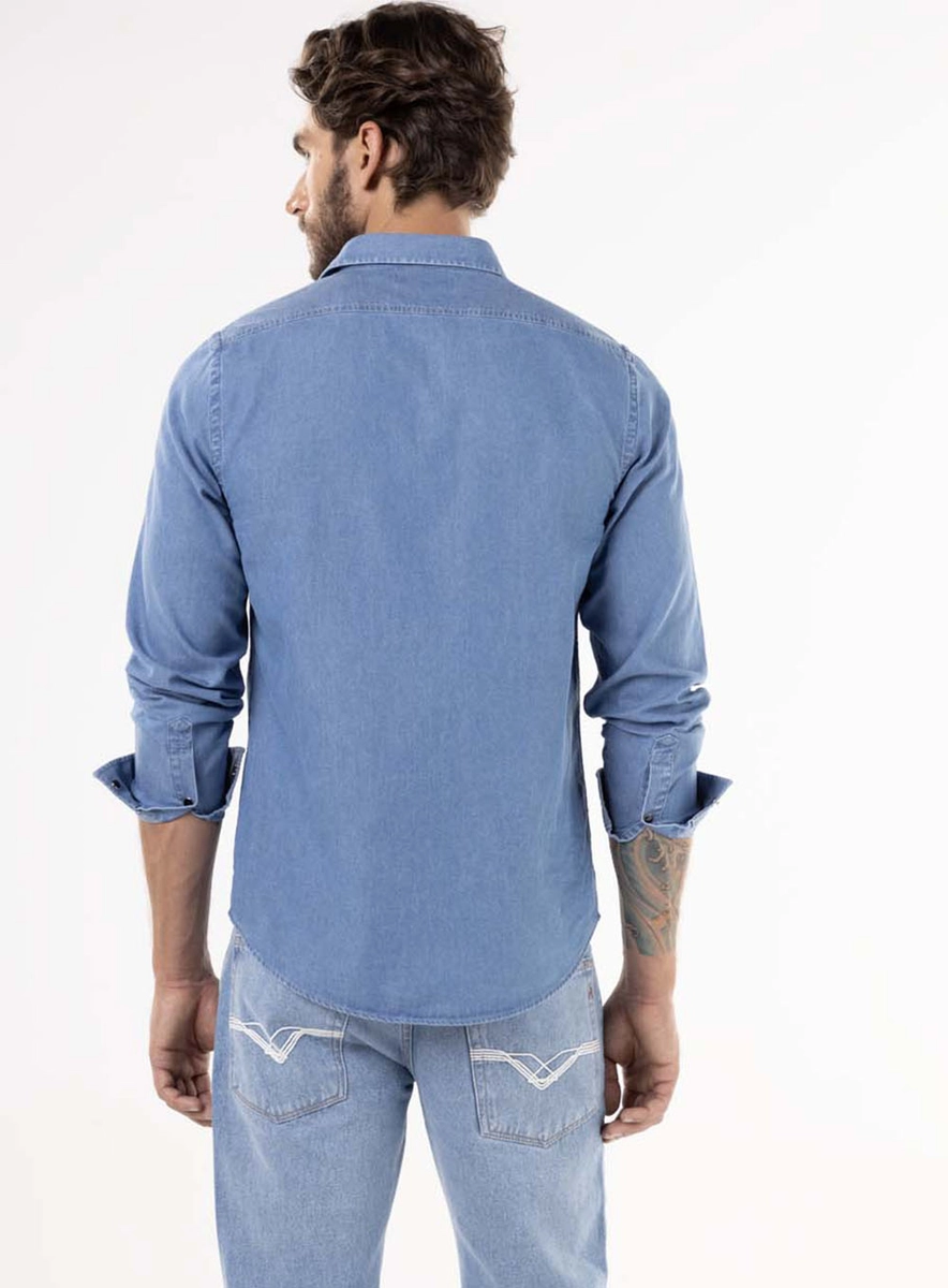 Camisa Jeans Delavé Indigo Lcecci