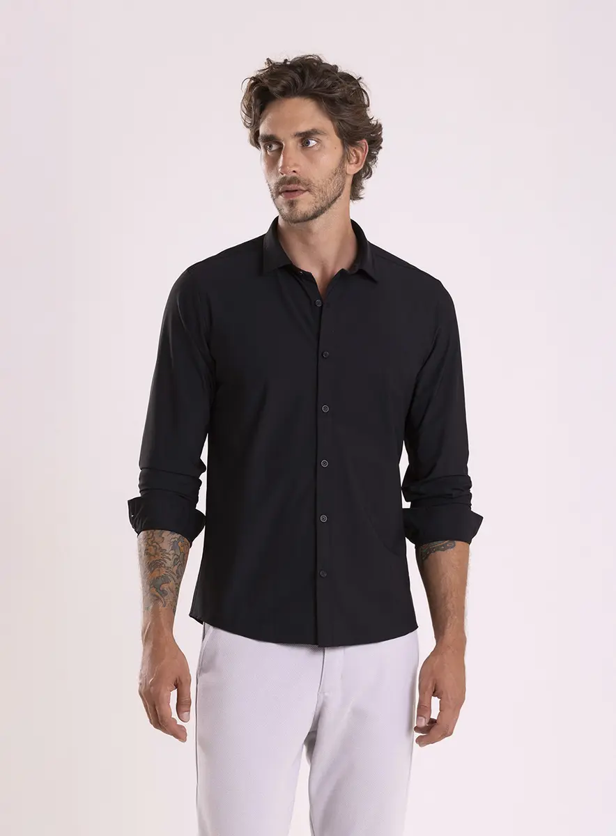 Camisa Regular Easytech Preto Lcecci