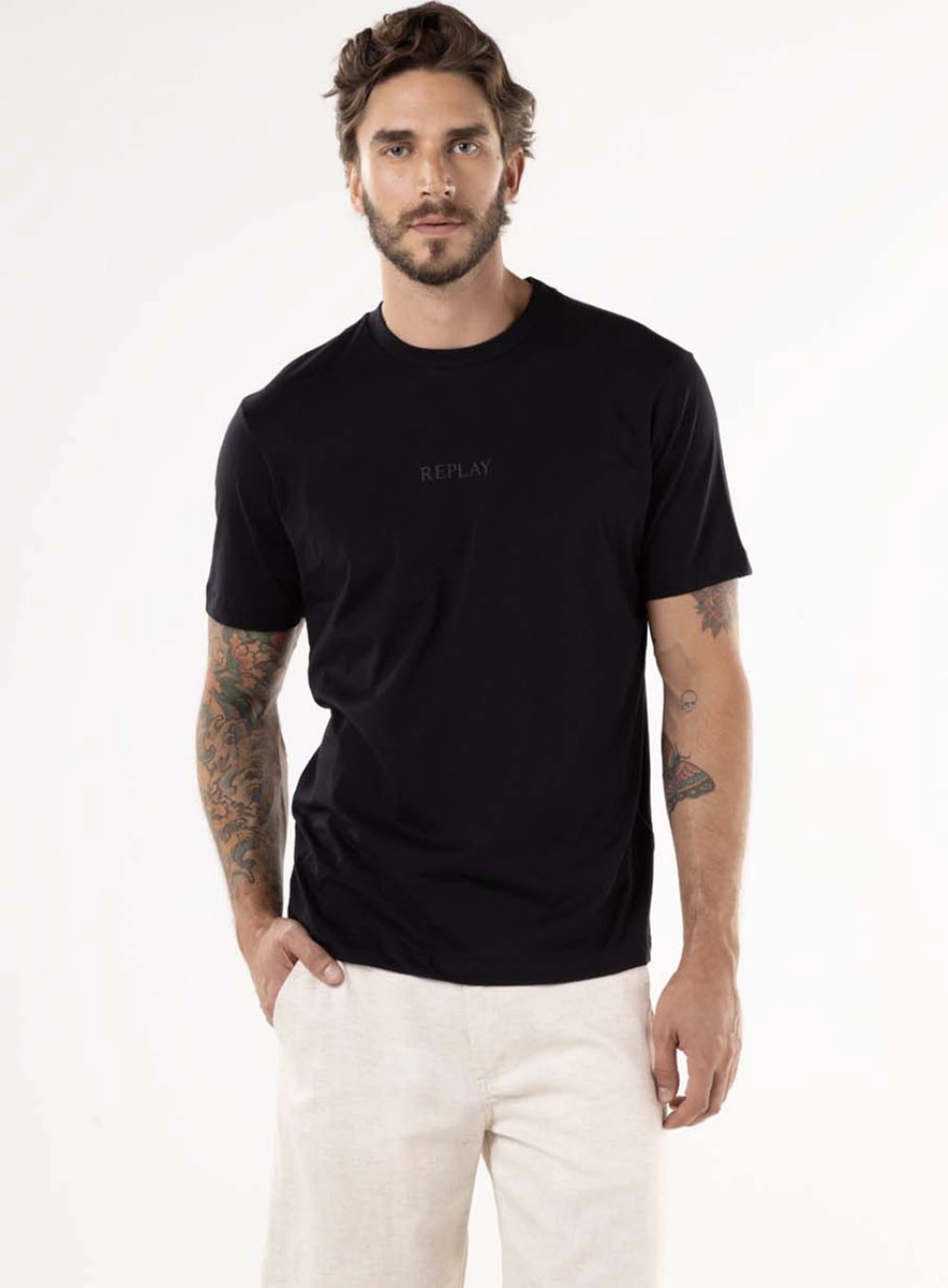 T-shirt Pima Com Estampa Em Logo Preto Lcecci