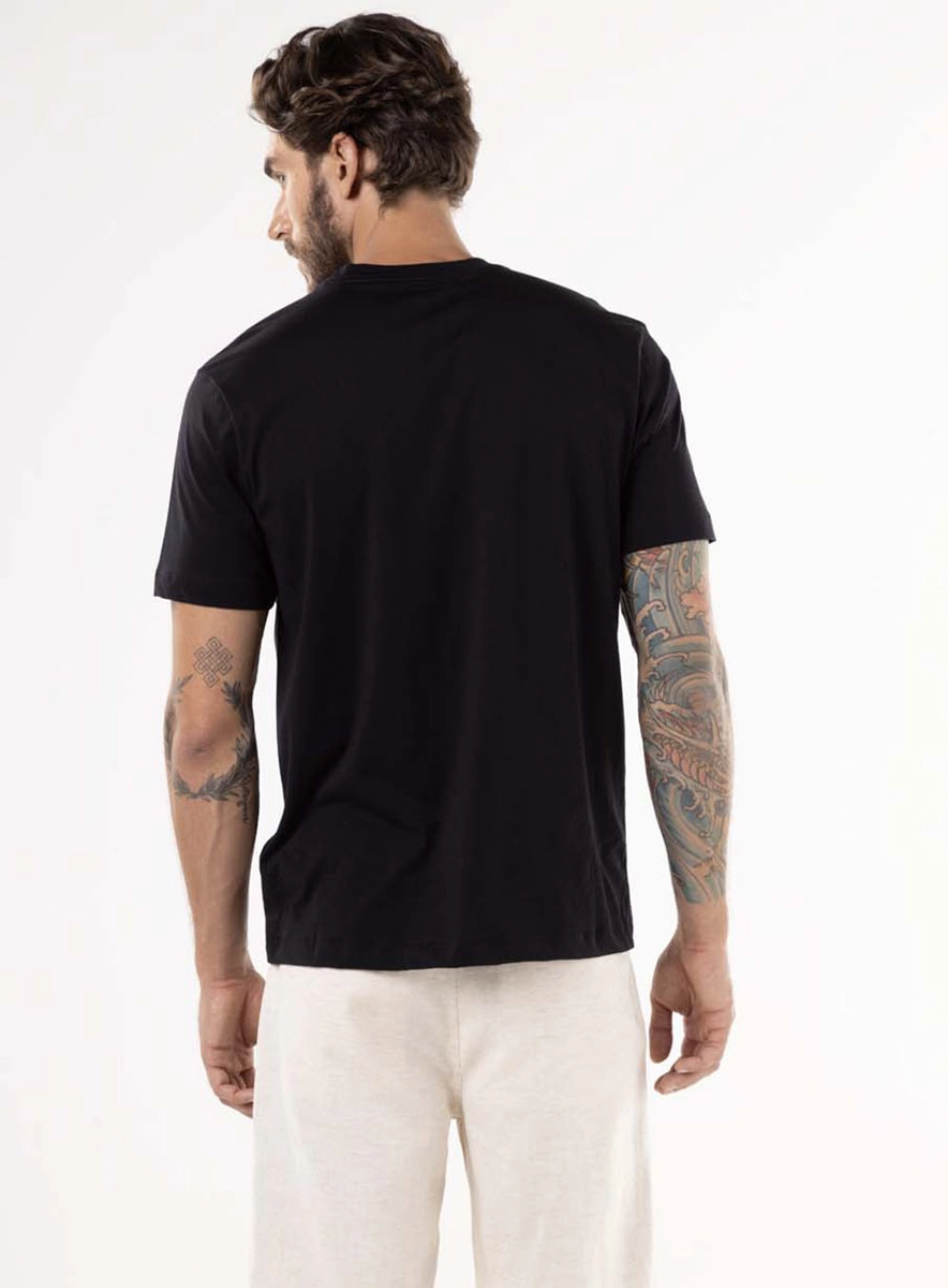 T-shirt Pima Com Estampa Em Logo Preto Lcecci