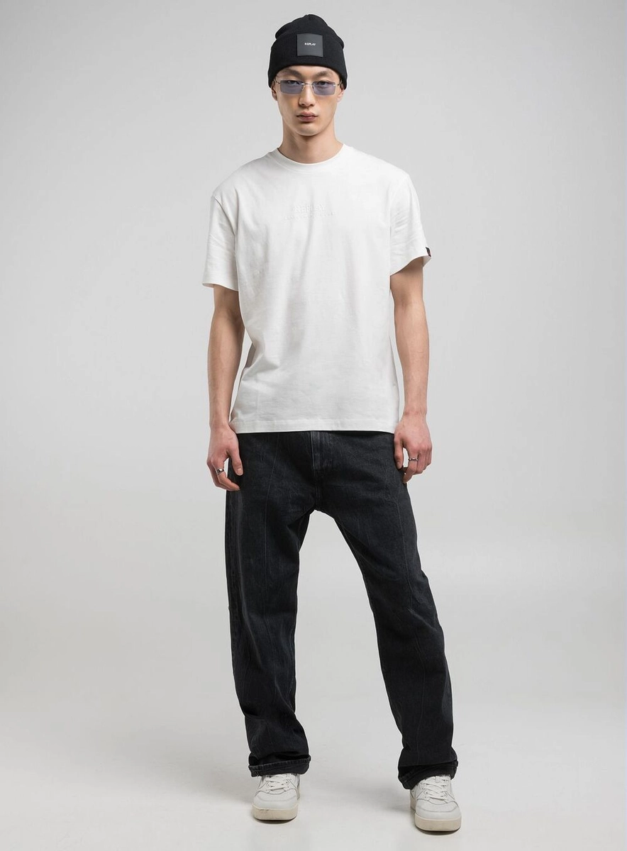 T-shirt Relaxed Estampada Frente E Costas Preto Lcecci