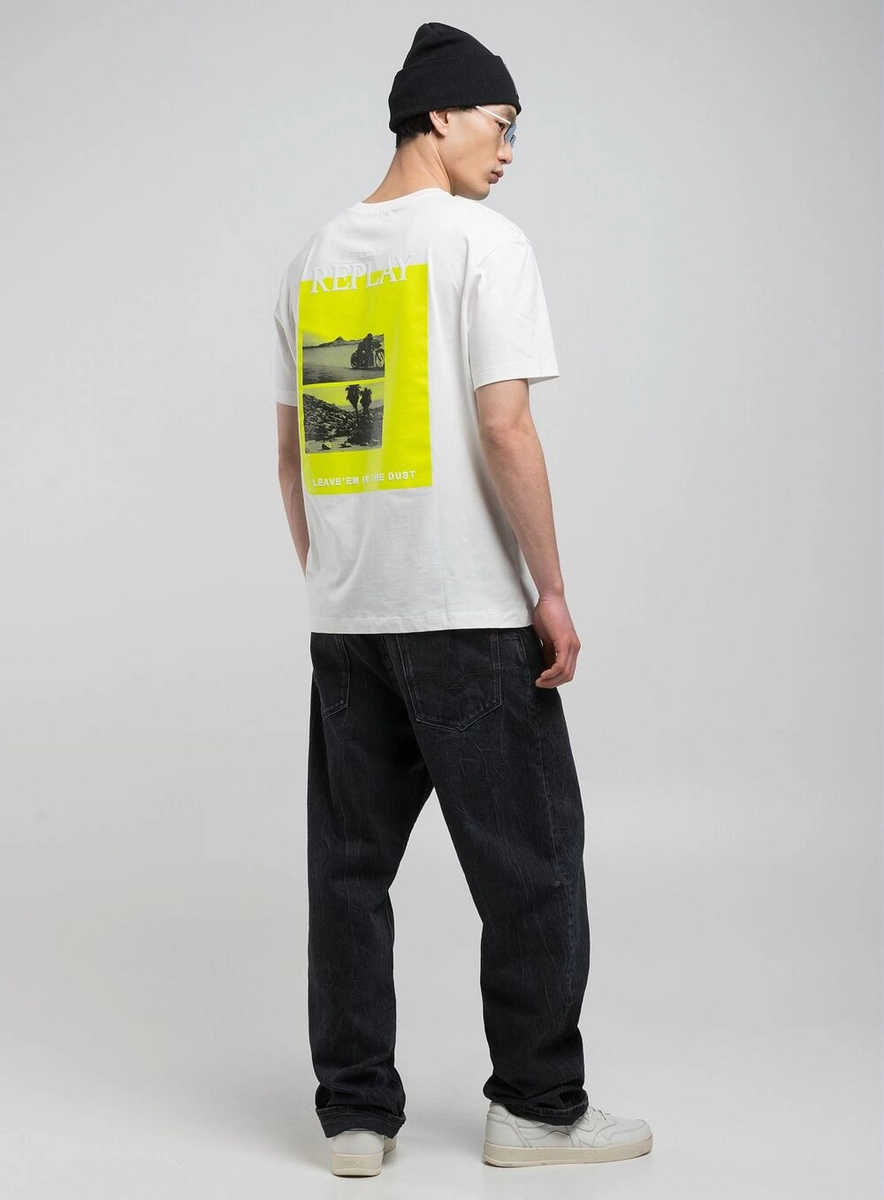 T-shirt Relaxed Estampada Frente E Costas Preto Lcecci