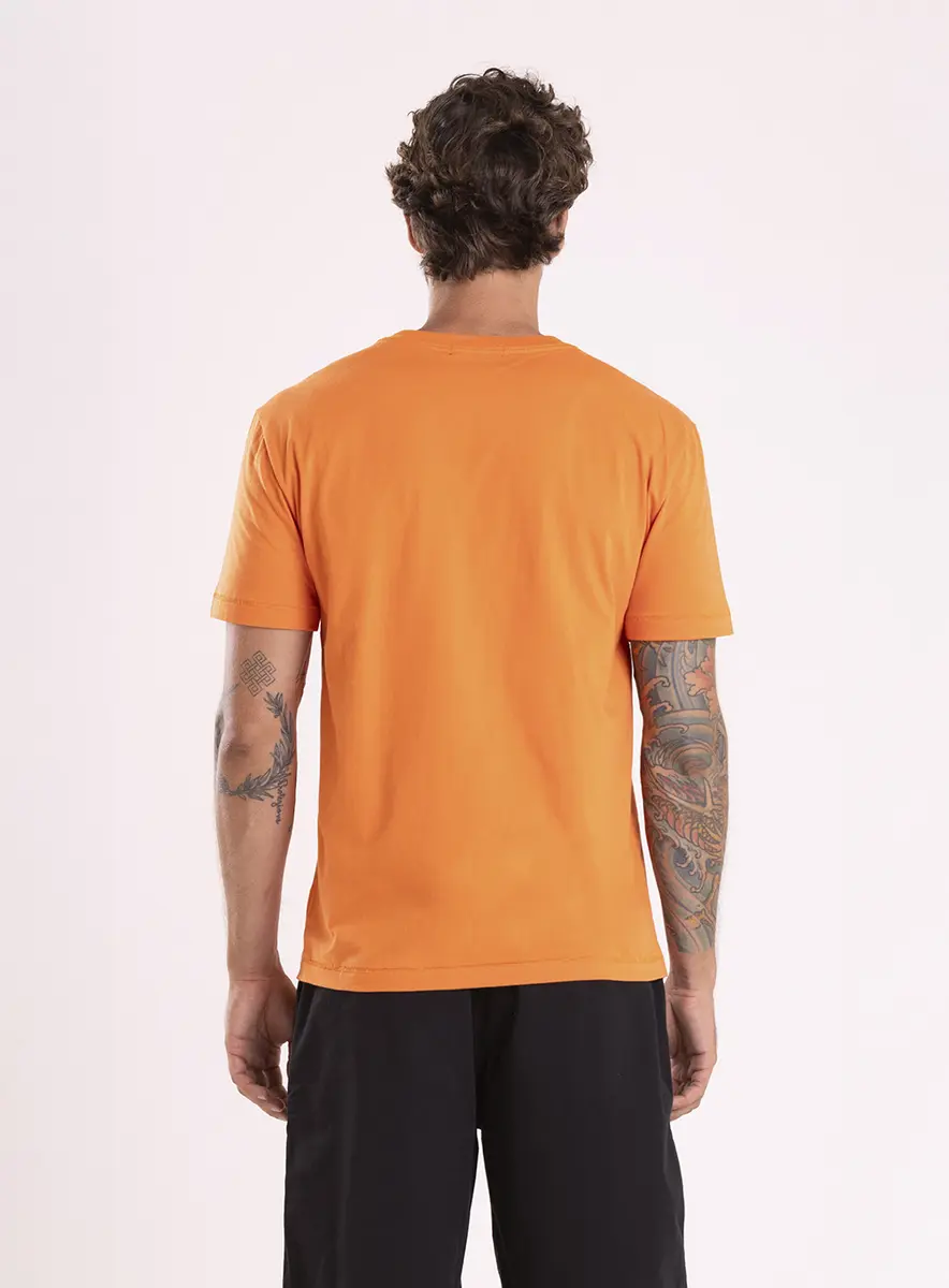 T-shirt Relaxed Com Estampa Laranja Drew Lcecci