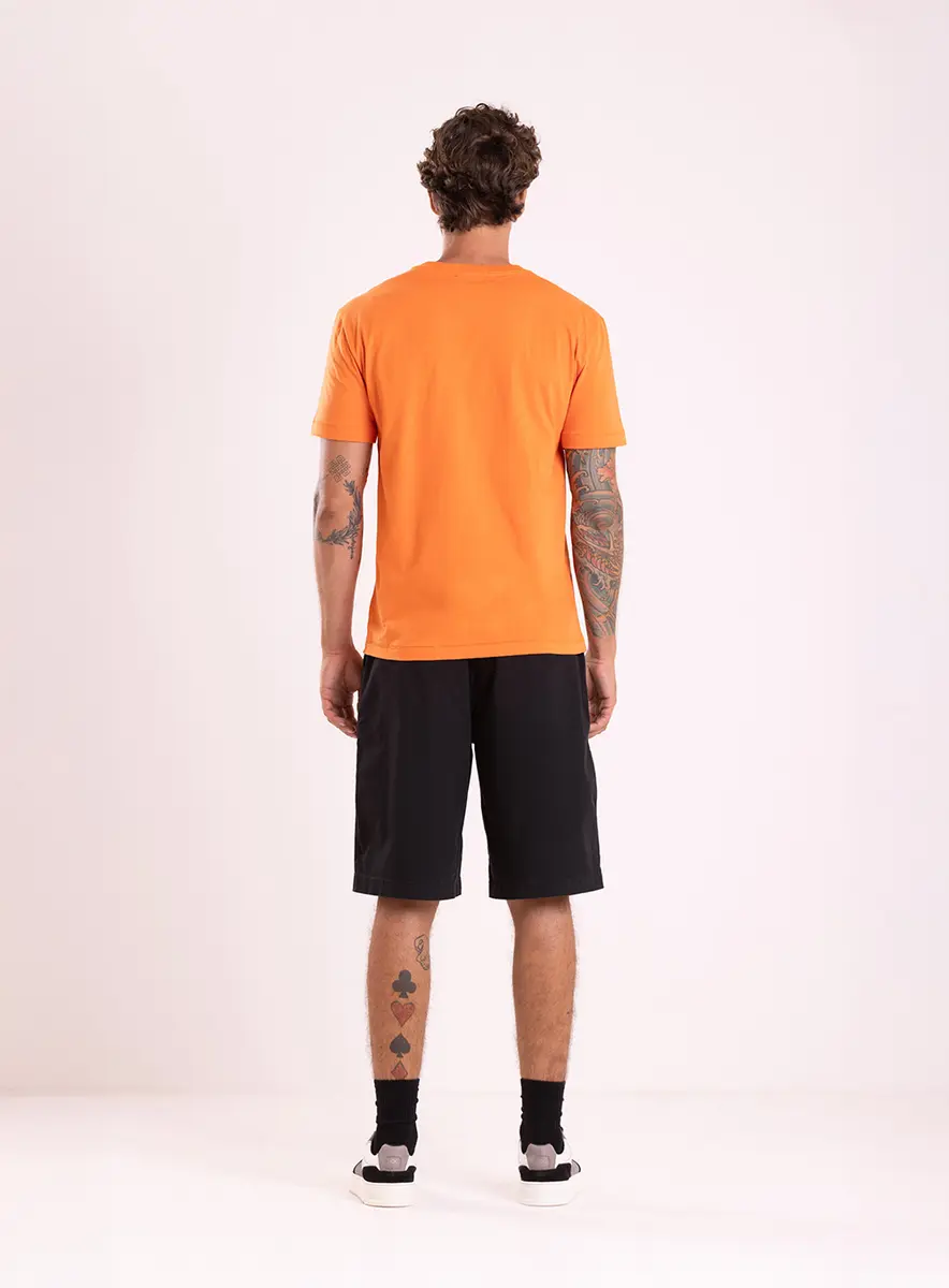 T-shirt Relaxed Com Estampa Laranja Drew Lcecci
