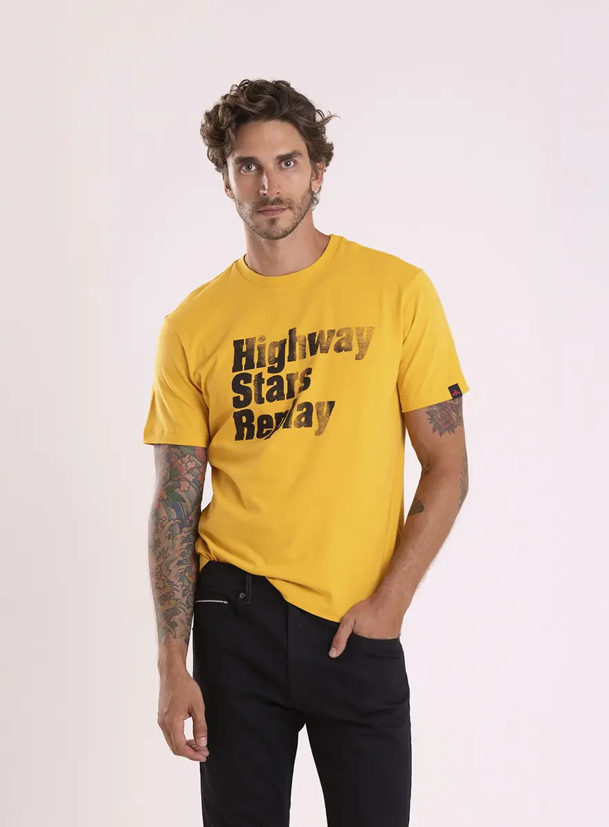 T-shirt Regular Com Estampa Laranja Drew Lcecci