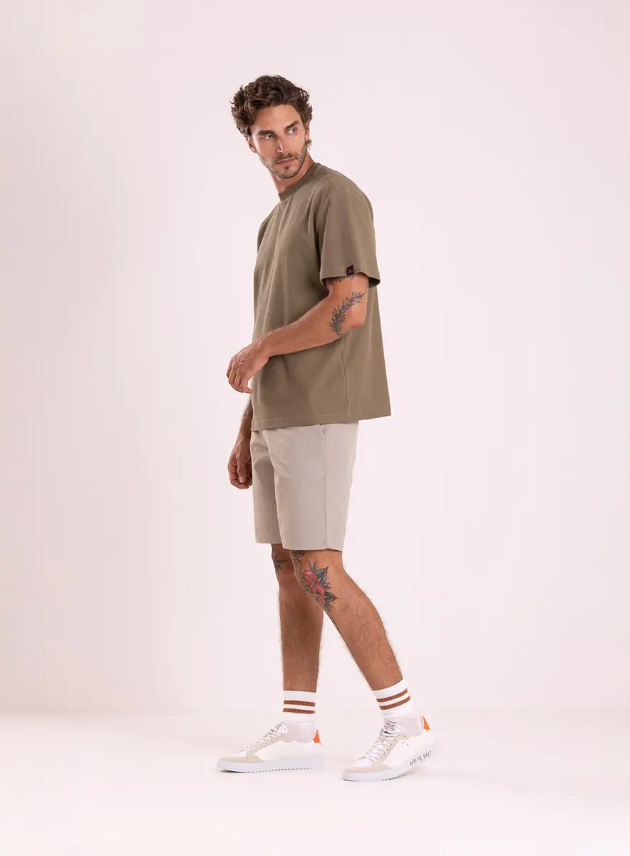 T-shirt Over Malha Texturizada Verde Camo Lcecci
