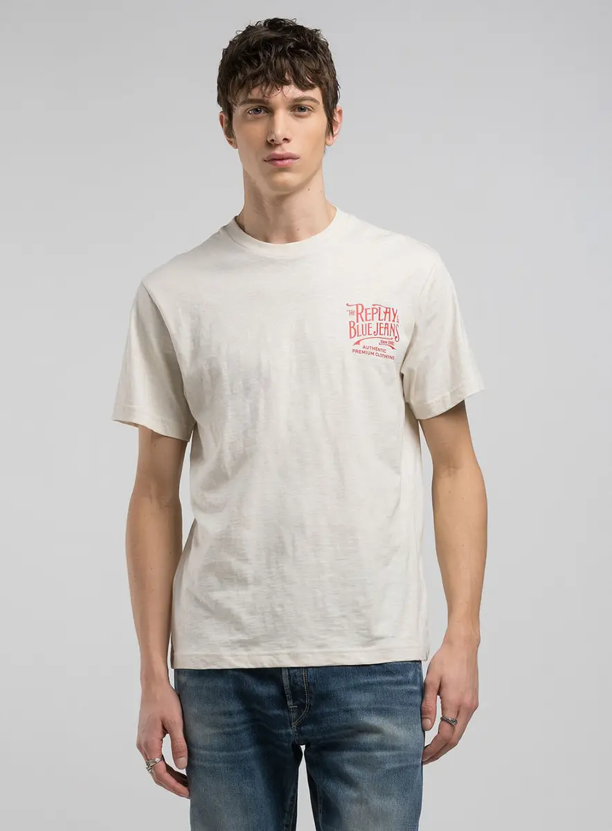 T-shirt Regular Flamê Estampada Cinza Piedra Lcecci