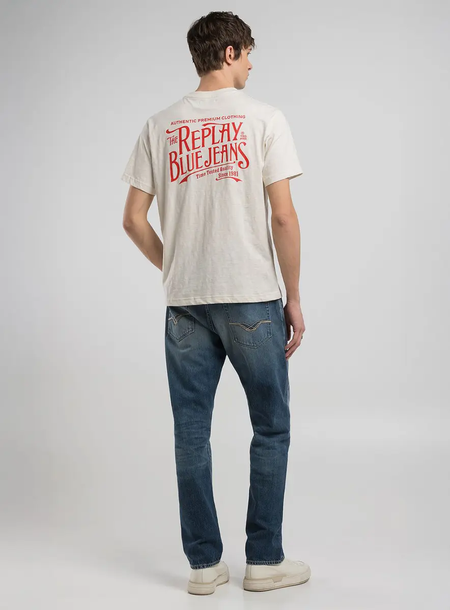 T-shirt Regular Flamê Estampada Cinza Piedra Lcecci