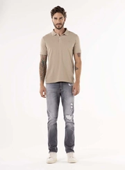 Polo Gola E Punhos Em Jacquard