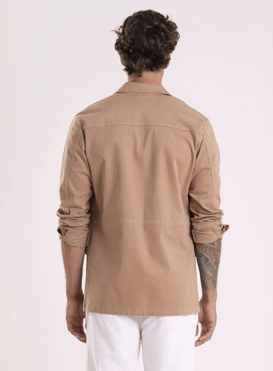 Parka Tipo Blazer Com Bolsões Bege Essencia Lcecci
