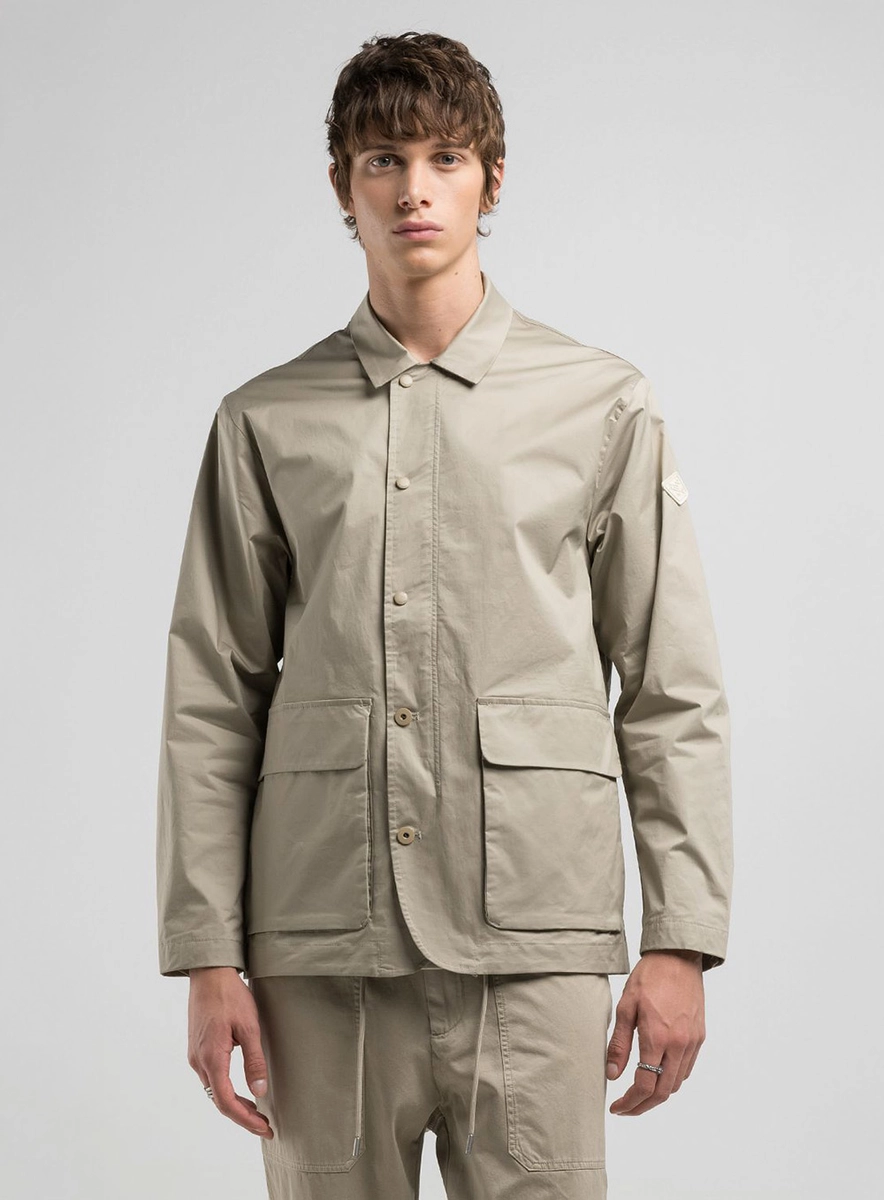 Parka Tipo Blazer Com Bolsões Bege Essencia Lcecci