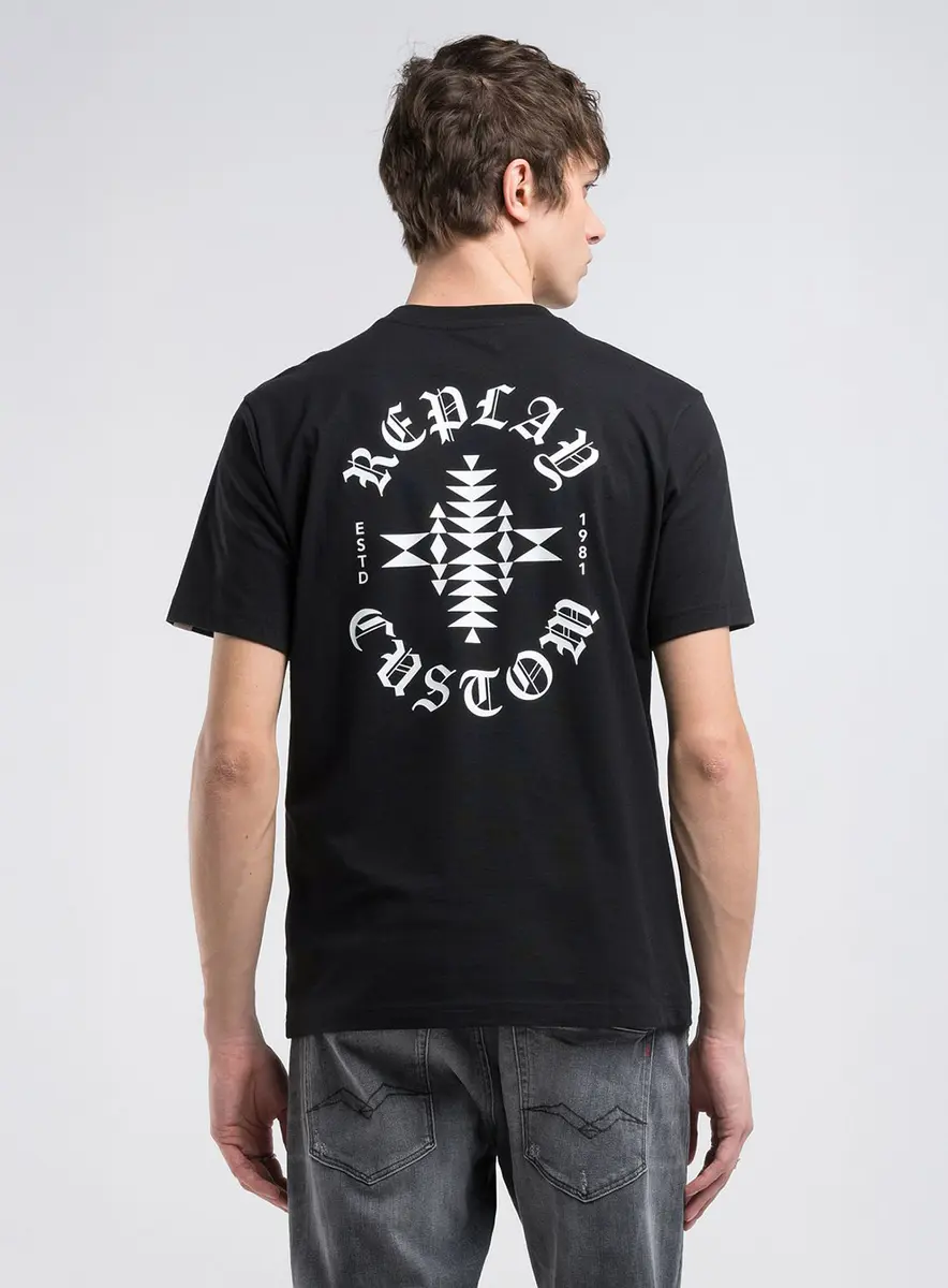 T-shirt Over Com Estampa Preto Lcecci