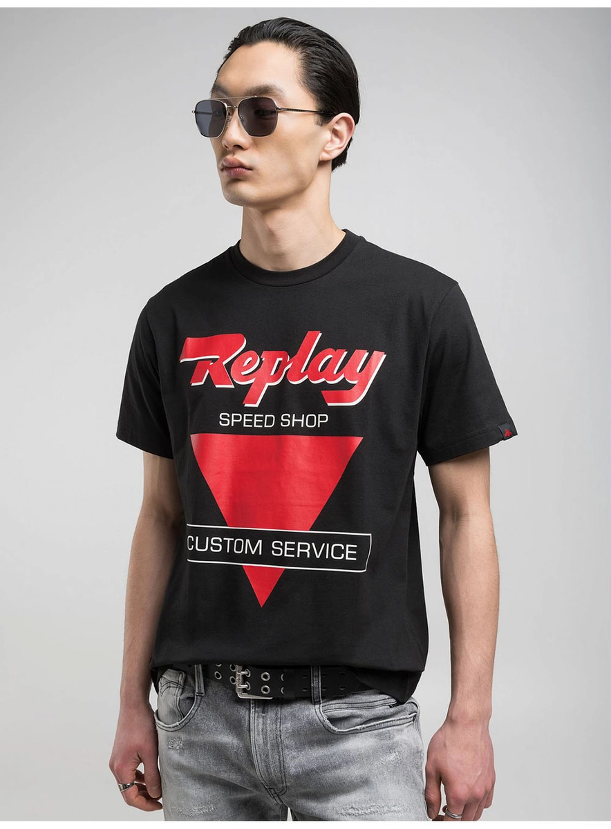 T-shirt Regular Estampada Custom Service Preto Lcecci