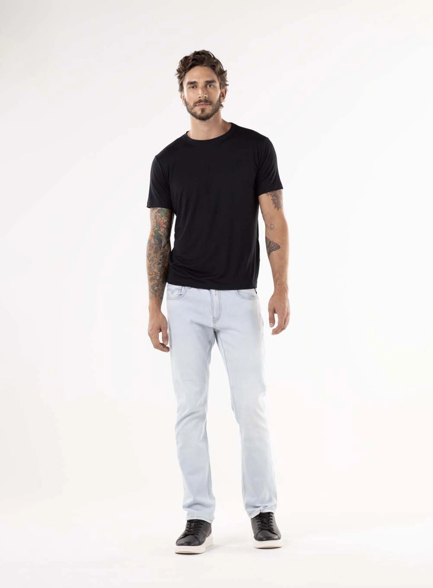 T-shirt Regular Tecido Tecnológico Preto Replay