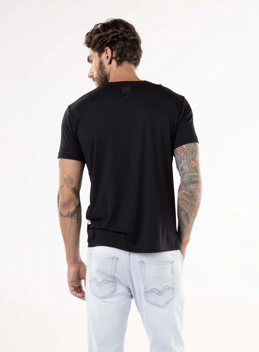 T-shirt Regular Tecido Tecnológico Preto Lcecci