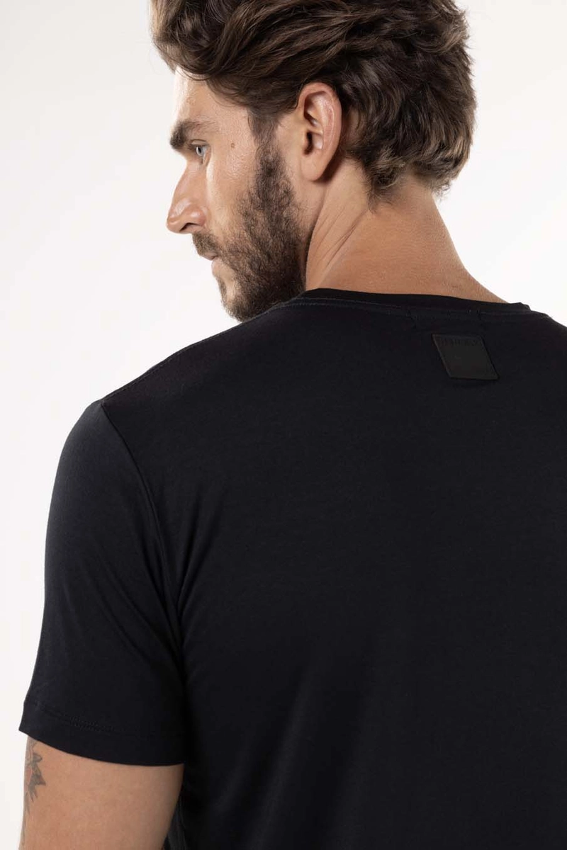 T-shirt Regular Tecido Tecnológico Preto Lcecci