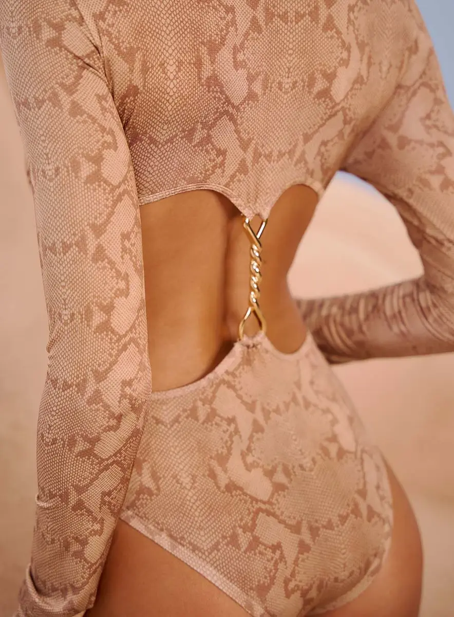 Body Snake Com Detalhe Escultural Estampados Souisy